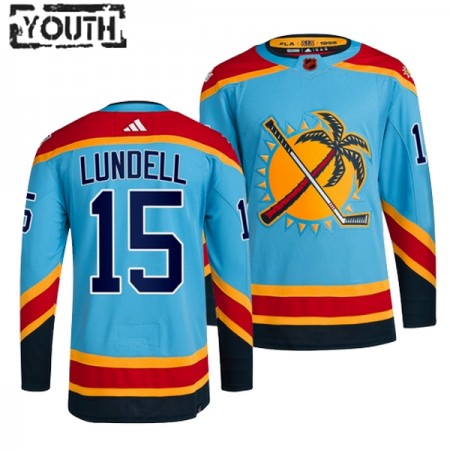 Lasten NHL Florida Panthers Pelipaita Anton Lundell 15 Reverse Retro 2.0 Adidas 2022-23 Sininen Authentic Lasten NHL Florida Panthers Pelipaita Anton Lundell 15 Reverse Retro 2.0 Adidas 2022-23 Sininen Authentic